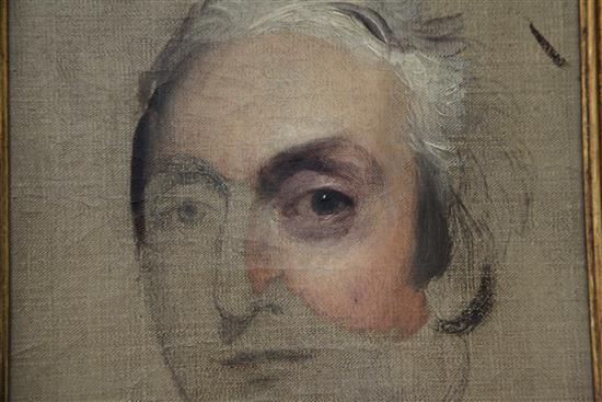 Attributed to Sir Thomas Lawrence (1769-1830) Study for a portrait of a gentleman, J Hare Esq, MP 15 x 11.25in.